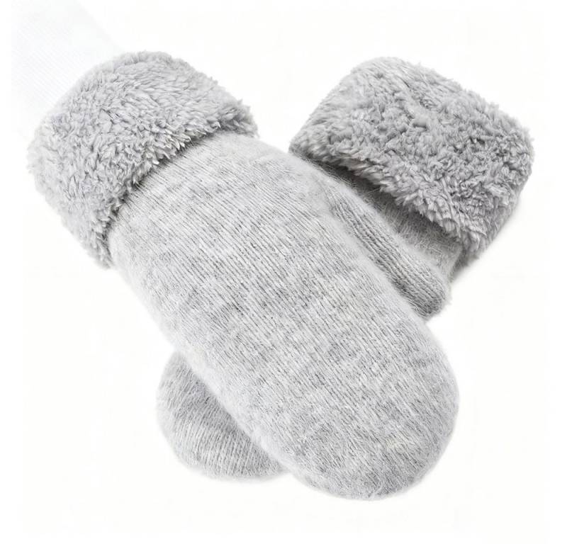 Coonoor Strickhandschuhe Fausthandschuhe Herren Damen, Fäustlinge Strick Handschuhe Warme Winterhandschuhe Fleece Skihandschuhe Männer Winter von Coonoor
