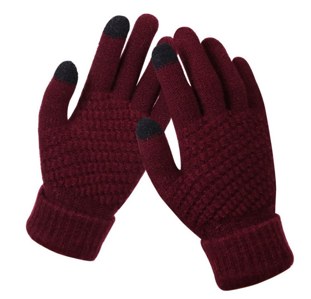 Coonoor Strickhandschuhe Herren Damen Winterhandschuhe Touchscreen Fleecehandschuhe (Flexible und Angenehm Weiche Elastisch Fingerhandschuhe) Geeignet für Winter Running und Outdoor Aktivitäten von Coonoor