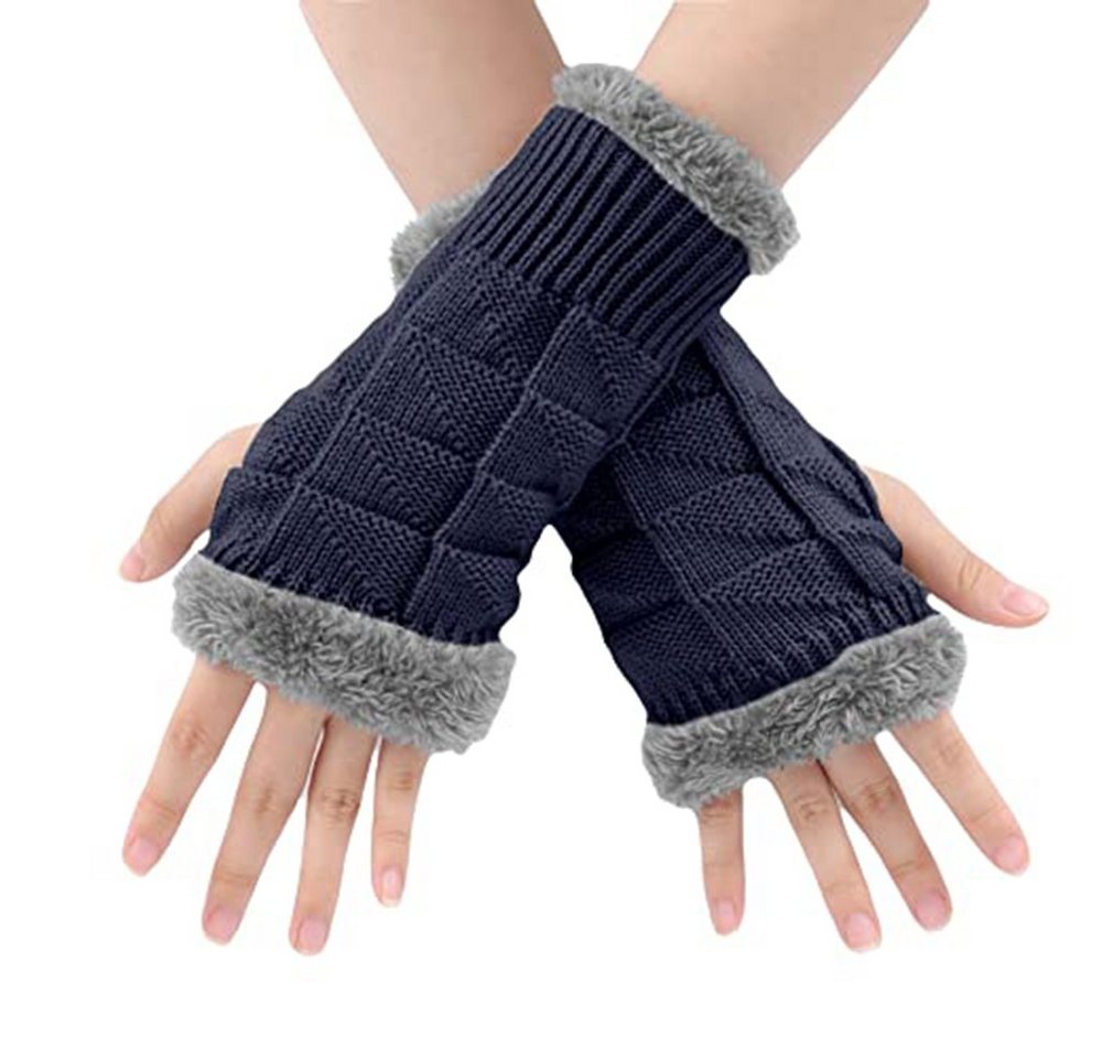 Coonoor Strickhandschuhe Klassisch mit Fleece Futter,Warme Halb Handschuhe von Coonoor