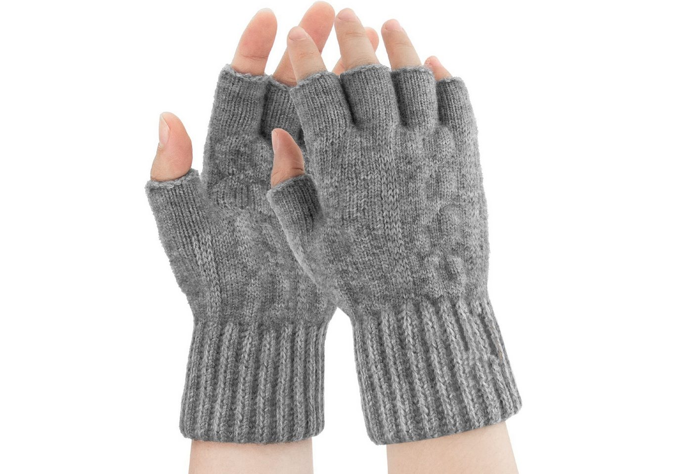 Coonoor Strickhandschuhe Thermisch Fingerlose Handschuhe Weich Touchscreen Winterhandschuhe für Skifahren Radfahren Arbeit Damen Herren von Coonoor