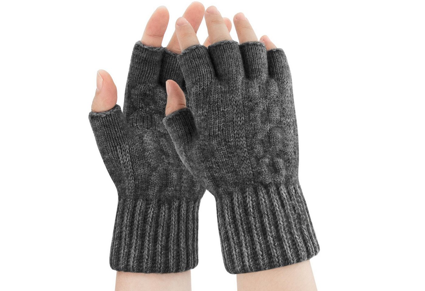 Coonoor Strickhandschuhe Thermisch Fingerlose Handschuhe Weich Touchscreen Winterhandschuhe für Skifahren Radfahren Arbeit Damen Herren von Coonoor