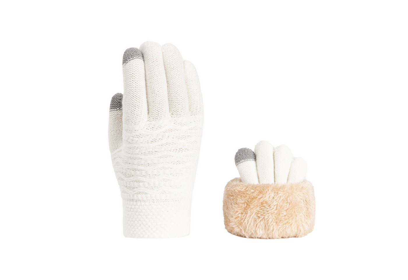 Coonoor Strickhandschuhe Wärmende Strickhandschuhe mit Fleece, Touchscreen-Handschuhe für den Winter von Coonoor
