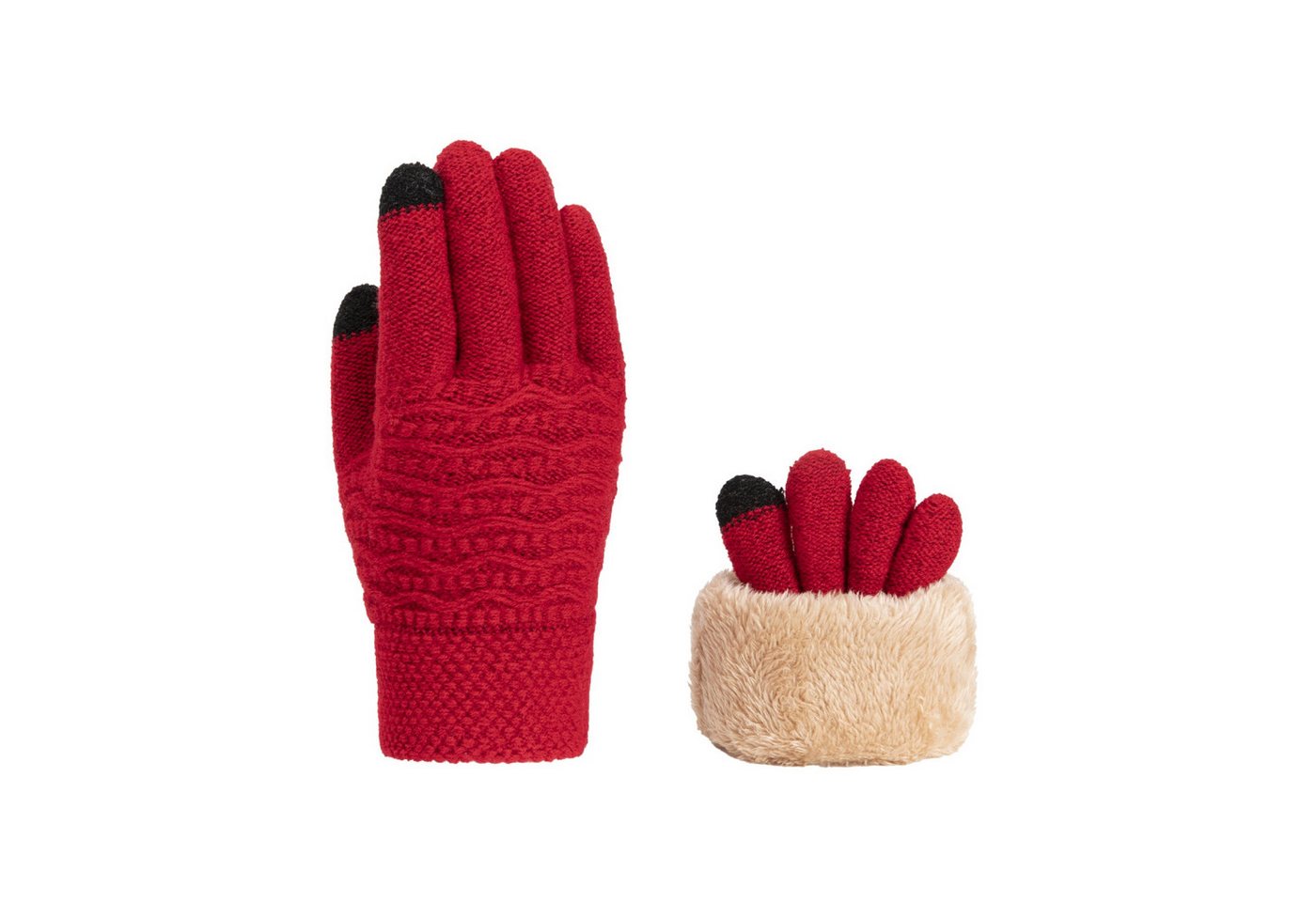 Coonoor Strickhandschuhe Wärmende Strickhandschuhe mit Fleece, Touchscreen-Handschuhe für den Winter von Coonoor