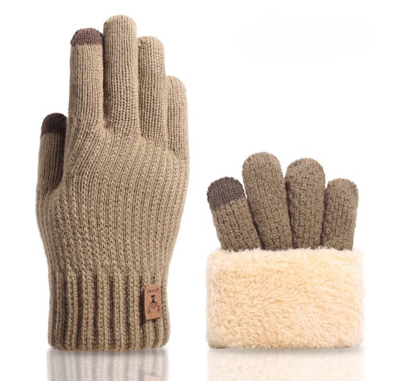 Coonoor Strickhandschuhe Winterhandschuhe mit Fleecefutter,Touchscreen Thermohandschuhe Weihnachten Warme Handschuhe für Herren und Damen von Coonoor