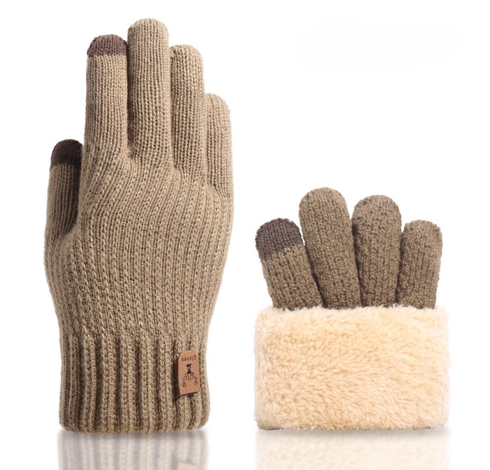 Coonoor Strickhandschuhe Winterhandschuhe mit Fleecefutter,Touchscreen Thermohandschuhe Weihnachten Warme Handschuhe für Herren und Damen von Coonoor