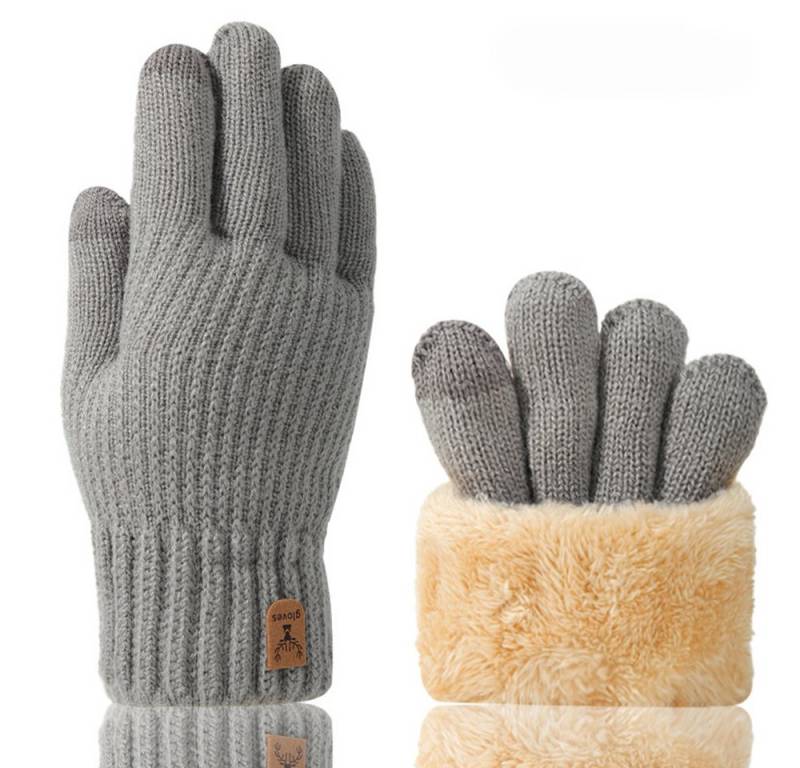 Coonoor Strickhandschuhe Winterhandschuhe mit Fleecefutter,Touchscreen Thermohandschuhe Weihnachten Warme Handschuhe für Herren und Damen von Coonoor