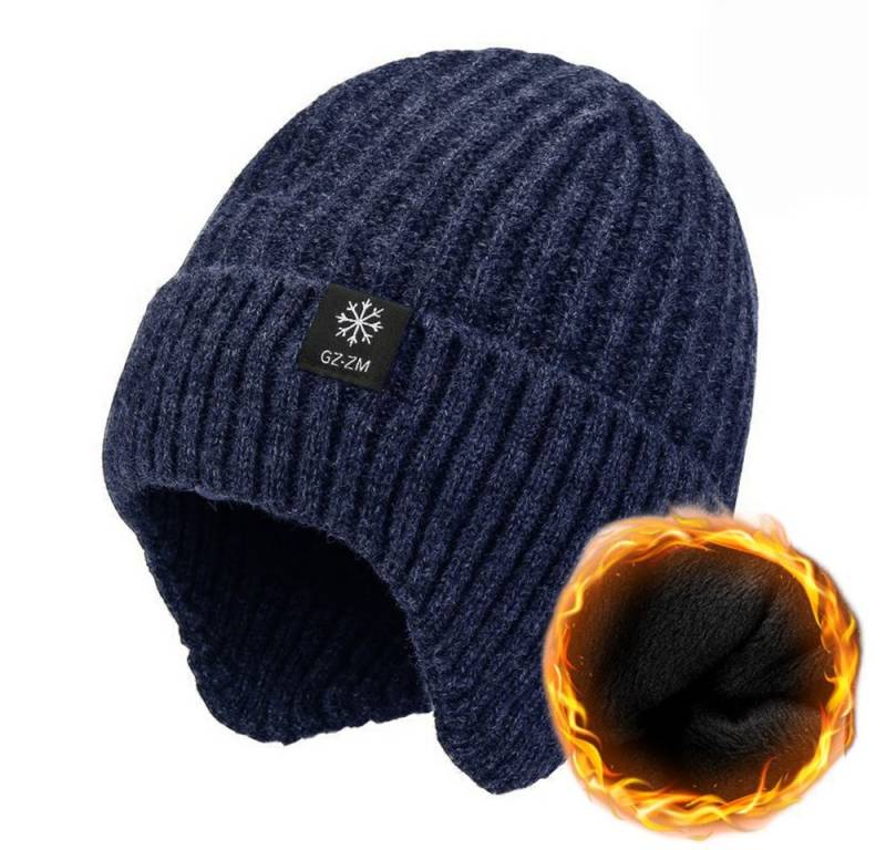 Coonoor Strickmütze 2 Stück Wintermütze Halswärmer Set für Herren Damen Beanie Strickmütze mit Wollfutter und Ohrklappen, Warme Loop Schal von Coonoor