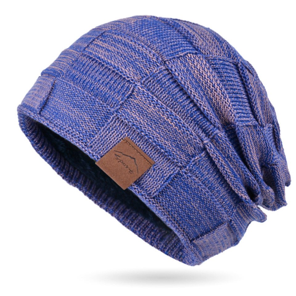 Coonoor Strickmütze 29*25 cm Herbst-Winter Strickmütze mit Fleece warme und modische Strickmütze, melierte Beanie ohne Krempe von Coonoor