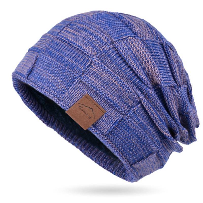 Coonoor Strickmütze 29*25 cm Herbst-Winter Strickmütze mit Fleece warme und modische Strickmütze, melierte Beanie ohne Krempe von Coonoor