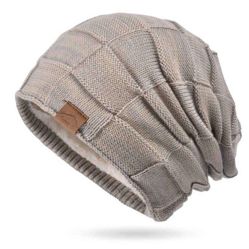 Coonoor Strickmütze 29*25 cm Herbst-Winter Strickmütze mit Fleece warme und modische Strickmütze, melierte Beanie ohne Krempe von Coonoor