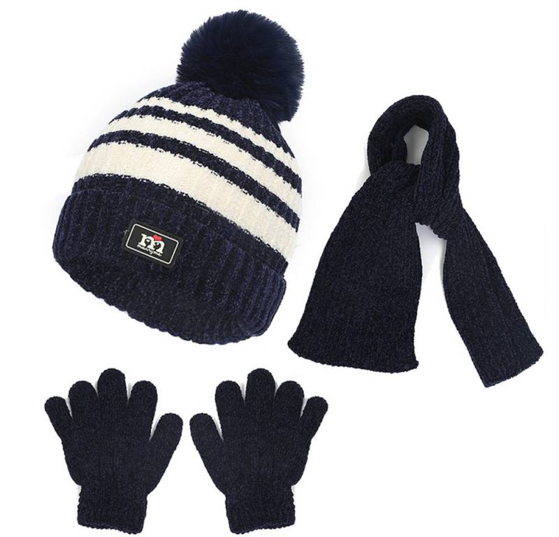 Coonoor Strickmütze Kinder Wintermütze Chenille Schal Handschuhe Set Kinder Warme Set für Kinder 1-5 Jahre von Coonoor