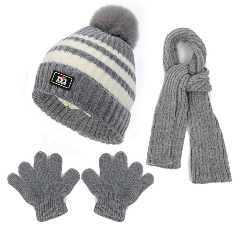 Coonoor Strickmütze Kinder Wintermütze Chenille Schal Handschuhe Set Kinder Warme Set für Kinder 1-5 Jahre von Coonoor