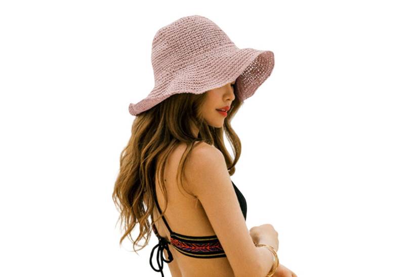 Coonoor Strohhut Damen-Sommer-Sonnenhut, faltbarer Outdoor-Strohhut Strandhut 57-59cm von Coonoor