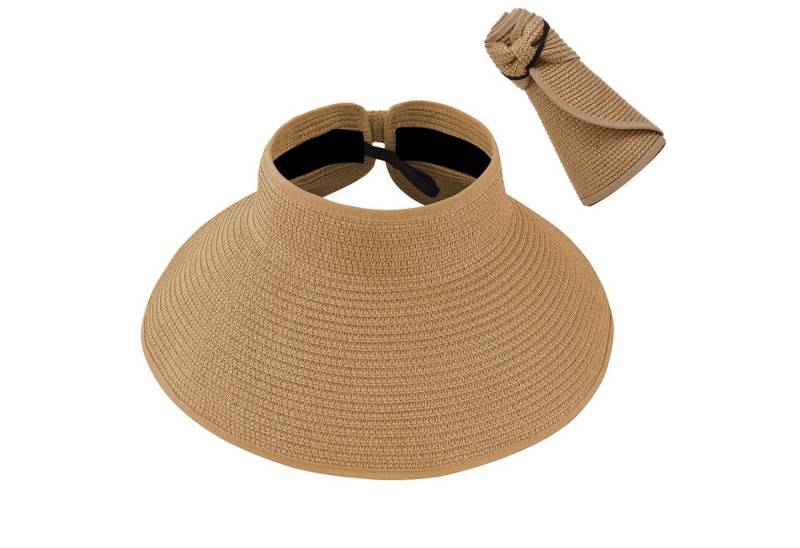 Coonoor Strohhut Damen Sonnenvisier Hüte mit breiter Krempe, Straw hat UV-Schutz Sommerhut Verstellbare Strohhut von Coonoor