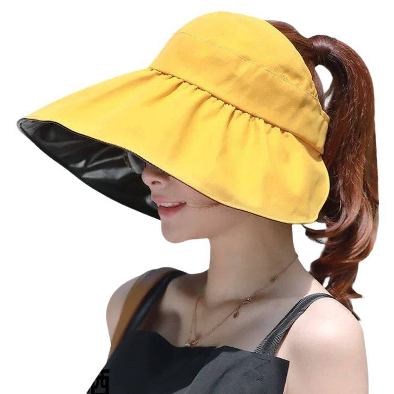 Coonoor Strohhut Damen halb-hohles Sonnenschutz-Hut, Belüfteter Sonnenschutz-Hut, Faltbarer Sonnenschutz-Hut, Strandhut, Breitrand-Fischerhut von Coonoor