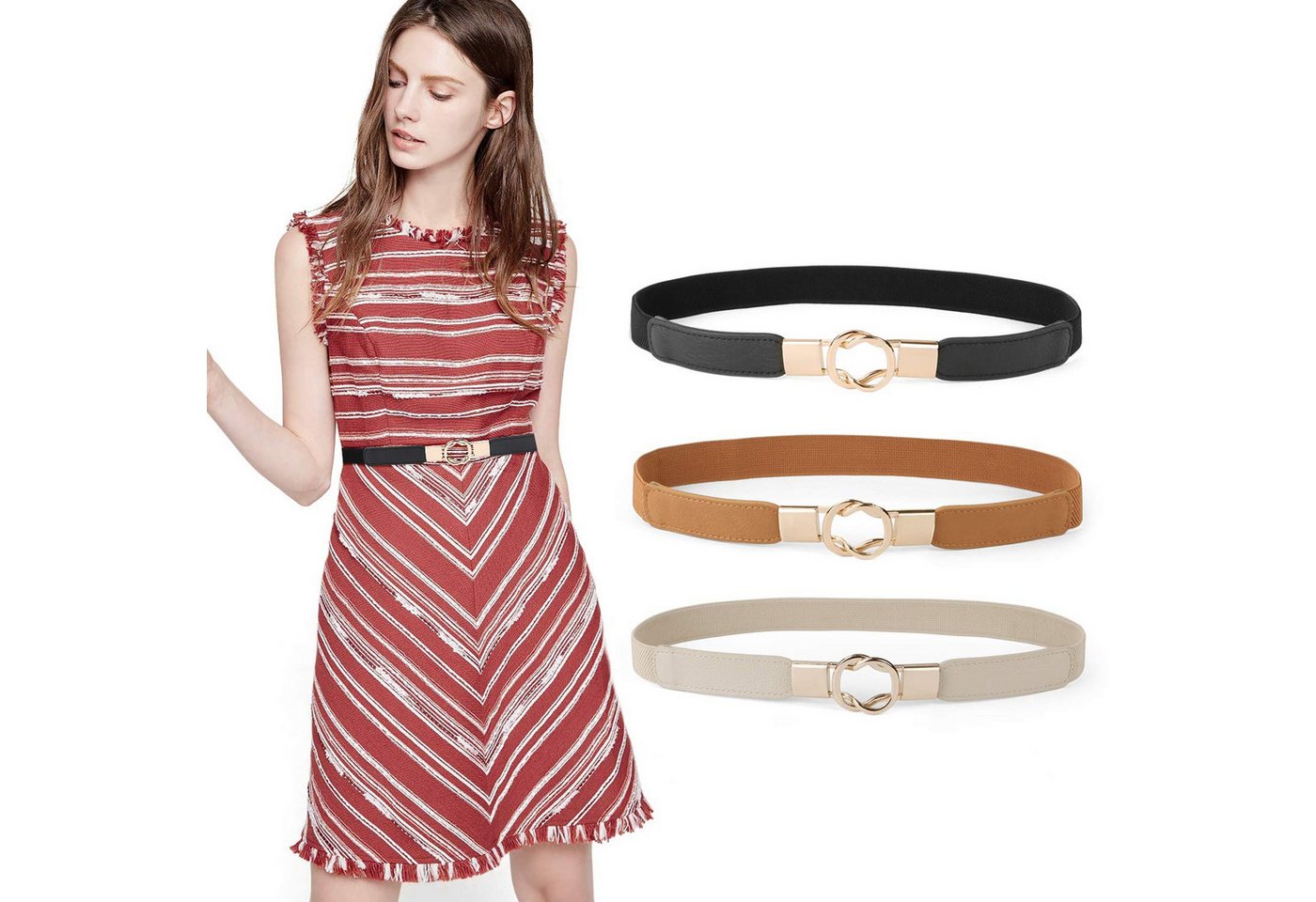 Coonoor Taillengürtel Damen Taillengürtel Gürtel für Jeans Hosen Kleid Hüftgürtel (3-St) von Coonoor