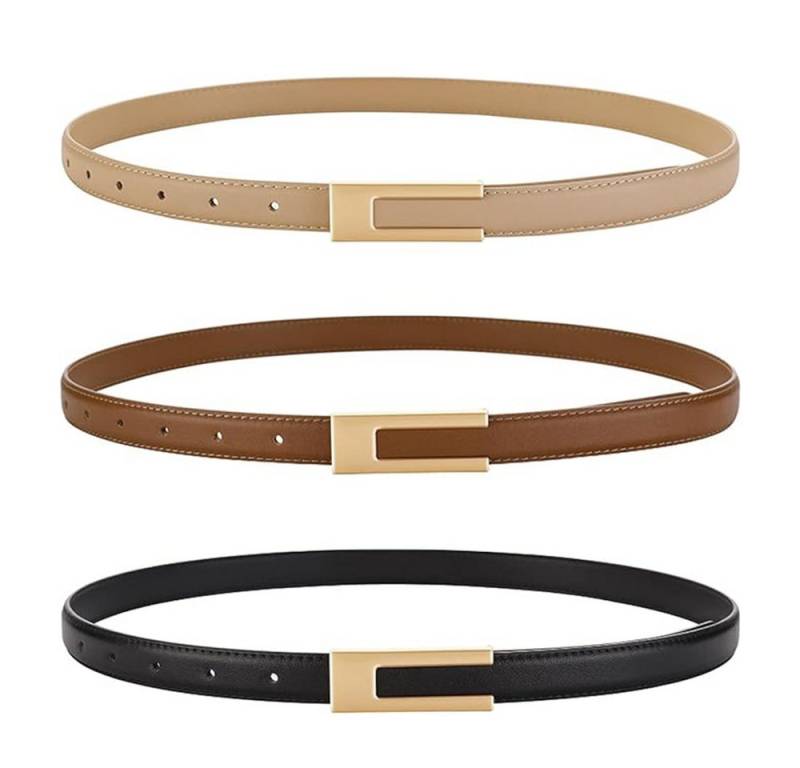 Coonoor Taillengürtel Damen Verstellbarer Schmaler Taillengürtel,Retro Dünner Gürtel (3-St) von Coonoor