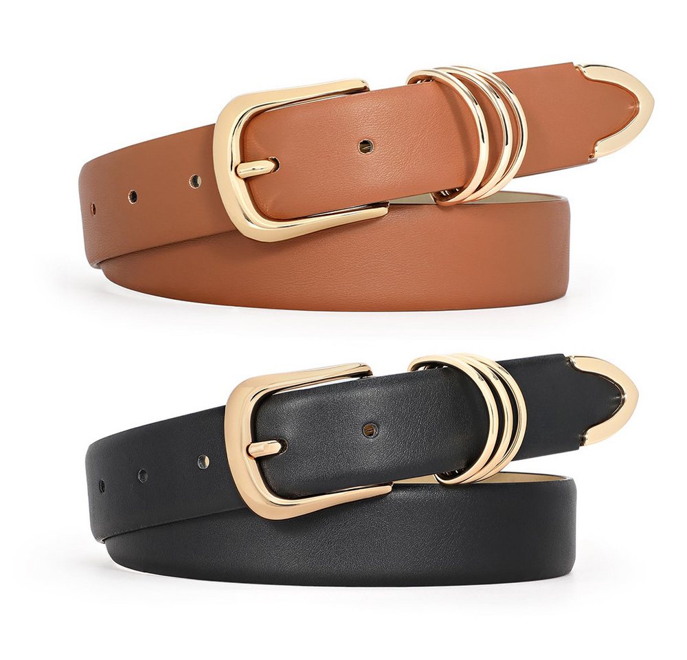 Coonoor Taillengürtel Goldschnalle Damen Ledergürtel Damen Ledergürtel für Jeans Hosen Kleider von Coonoor