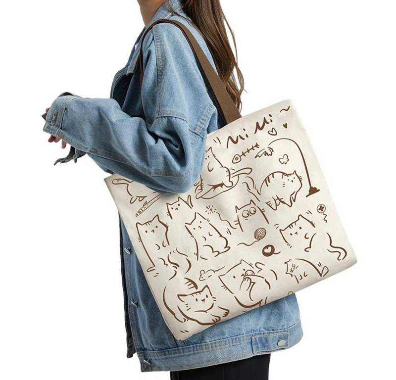 Coonoor Umhängetasche Damen Canvas Tasche Damen Shopper Handtasche Schultertasche, für Uni Arbeit Mädchen Schule Büro von Coonoor