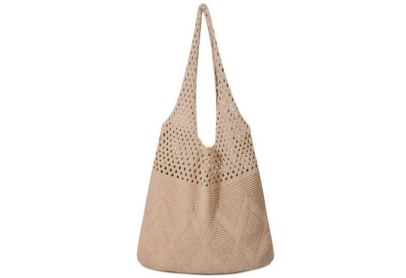 Coonoor Umhängetasche Umhängetasche Damen, Mesh Strandtasche, Strick Schultertasche, Faltbare Strandtasche Shopper von Coonoor