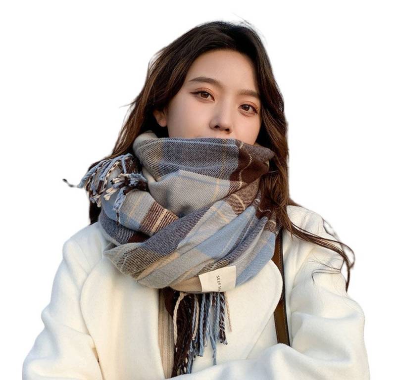 Coonoor Wollschal Damen Weich Lange Wraps,Groß Karo Fransen Schals,Warm Winterschal, für Herbst Winter von Coonoor