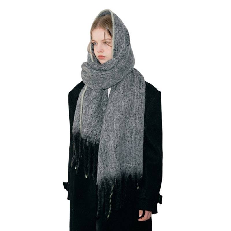 Coonoor Wollschal Warmer und weicher Winterschal, kariert mit Fransen, dicker Schal und Decke von Coonoor