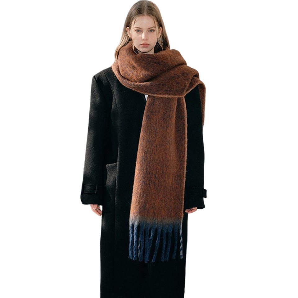 Coonoor Wollschal Warmer und weicher Winterschal, kariert mit Fransen, dicker Schal und Decke von Coonoor