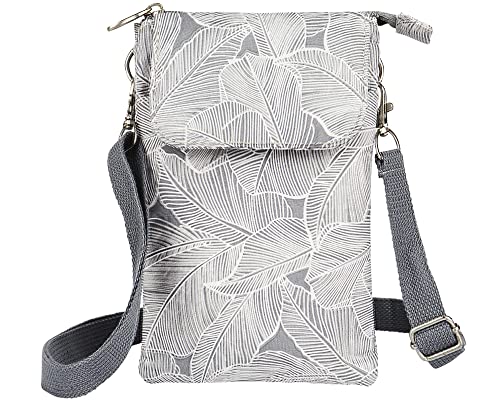 Coopay Handytasche zum Umhängen Damen Mini Handy für Reisen, Freie Hände Tragetasche, Kleine Tasche für Hundespaziergänge, Leichte Kompakte Crossbody Umhängetasche, Grau von Coopay