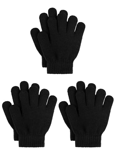 Cooraby 3 Paar Kinder Winterhandschuhe dicke Kaschmir warme gestrickte Handschuhe Kinder Kälteschutzhandschuhe von Cooraby