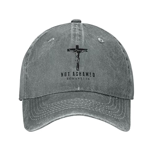 Coordaya Religiöser christlicher Glaube Jesus Retro Sport Denim Cap, grau, One size von Coordaya