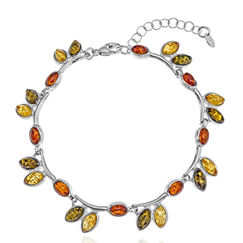 Copal Damen Armkette Mit Buntem Bernstein Aus Hochwertigem 925 Sterling Silber Aus Der EU von Copal
