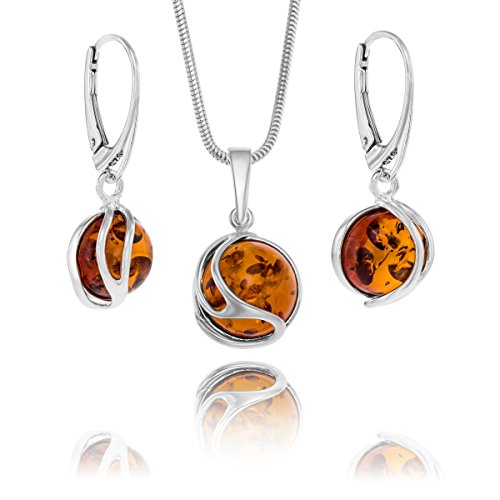 Copal Damen Bernstein Schmuckset Mit Verstellbarer Schlangenkette Und Kugel Anhänger Copal Damen Bernstein Schmuckset Mit Verstellbarer Schlangenkette Und Kugel Anhänger von Copal