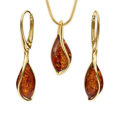 Copal Schmuckset Aus Bernstein Und 925 Silber Ohrringe Und Anhänger von Copal