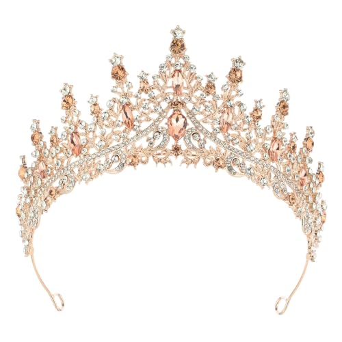 Kristall Tiara Krone Tiaras für Mädchen Frauen Prinzessin Tiara Prinzessin Kronen für Mädchen Tiara für Frauen Hochzeit Bridal Tiara für Frauen Mädchen Braut Hochzeit Prom Party (gold) von Copbopwn