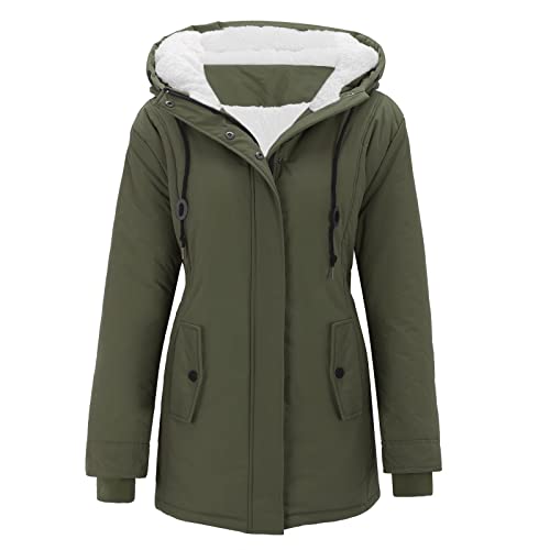 Copelsie Damen Wintermantal Lang mit Fell Wasserdicht Schwarz Sale Warm Winterparka Damenmantel Parka Mantel Damenjacke Fleecejacke Steppjacke Steppmantel Übergangsmantel Übergangsjacke Winterjacke von Copelsie