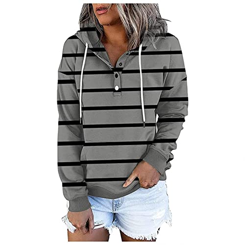 Copelsie Pullover Damen lang, Hoodie reißverschluss, Kapuzen Sweatjacke Pullis Sweatshirt Kapuzenpullover Herbst Winter Kapuzenjacke Jacke Mantel, Z7-grau, S von Copelsie