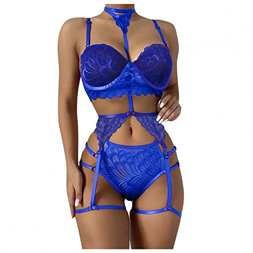 Copelsie Sexy Unterwäsche Für Damen Für Sex, Damen Sexy Dessous Set Mit Strumpfband Gürtel Teddy Babydoll Spitze Nachtwäsche Mit Höschen 2 Stück Dessous Set, Ohne Strümpfe sexy Dessous Damen für Sex von Copelsie