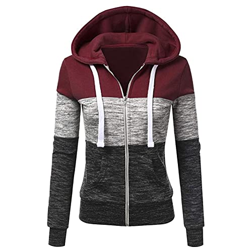 Copelsie Strickjacke Damen braun, Winterjacke Damen Lang Damen Hoodie Pullover Kapuzen Sweatjacke Pullis Reißverschluss Sweatshirt Kapuzenpullover Herbst Winter Kapuzenjacke Hoodie Jacke Mantel von Copelsie