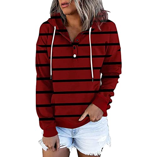 Copelsie Winterjacke Damen lang, Hoodie Damen reißverschluss Strickjacke Damen lang Sweatjacke Hoodie Sweatshirt Kapuzenpullover Kapuzenjacke Pullover Oberteile Pulli mit Kapuzen und Zip, Z8-rot, XL von Copelsie