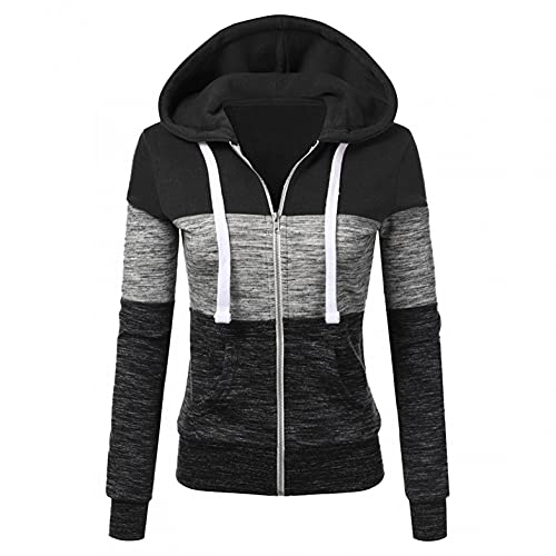 Copelsie Winterjacke Damen lang, Hoodie Damen reißverschluss Strickjacke Damen lang Damen Sweatjacke Hoodie Sweatshirt Kapuzenpullover Kapuzenjacke Pullover Oberteile Pulli mit Kapuzen und Zip von Copelsie