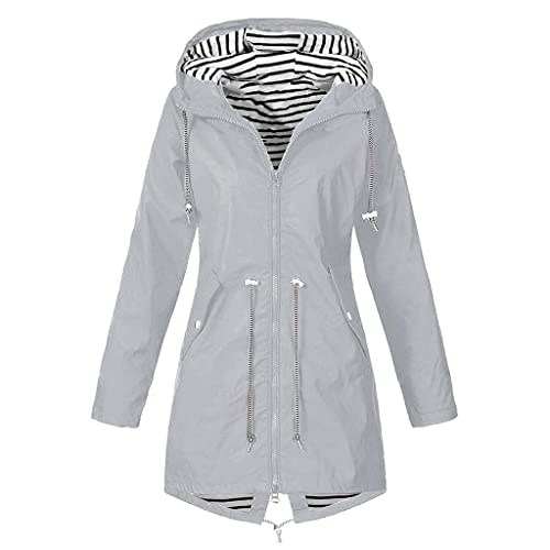 Regenjacke Damen wasserdicht, Regenjacke Mit Kapuze Wasserdicht Regenparka Kapuzen Regenmantel mit Kordelzug Regenmantel Sportjacken Regenfest Sonnenschutz Sportswear Regenanzug Jacken Mantel von Copelsie