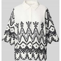 Copenhagen Muse Bluse mit Stitchings und verdeckter Knopfleiste in Offwhite, Größe S von Copenhagen Muse