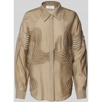 Copenhagen Muse Regular Fit Bluse mit Strukturmuster Modell 'MOLLY' in Taupe, Größe M von Copenhagen Muse