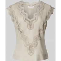 Copenhagen Muse Regular Fit Blusentop mit Häkelspitze Modell 'NATULI-TOP' in Beige, Größe XS Copenhagen Muse Regular Fit Blusentop mit Häkelspitze Modell 'NATULI-TOP' in Beige, Größe XS von Copenhagen Muse
