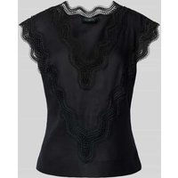 Copenhagen Muse Regular Fit Blusentop mit Häkelspitze Modell 'NATULI-TOP' in Black, Größe M von Copenhagen Muse