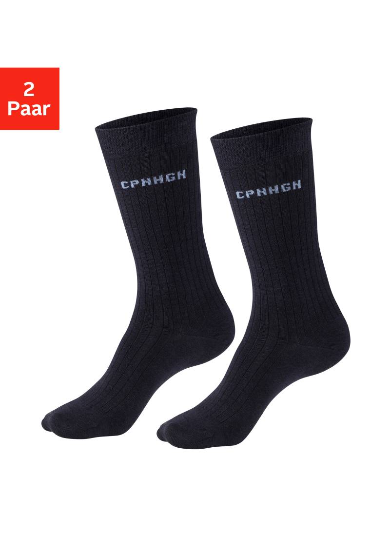 Copenhagen Studios Basicsocken Packung, 2 Paar tlg. gerippt, mit wärmender Wolle von Copenhagen Studios