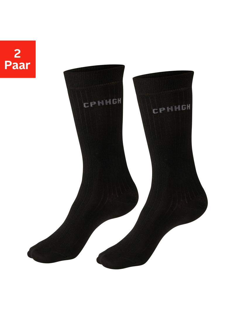 Copenhagen Studios Basicsocken Packung, 2 Paar tlg. gerippt, mit wärmender Wolle von Copenhagen Studios