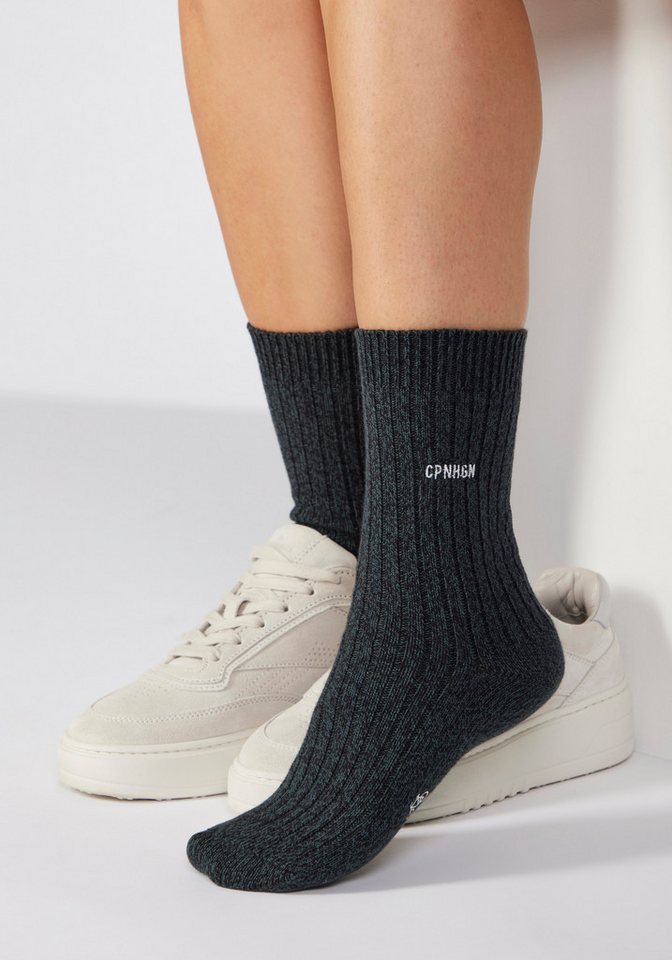 Copenhagen Studios Basicsocken (1-Paar) gerippt mit Logo Stickerei von Copenhagen Studios