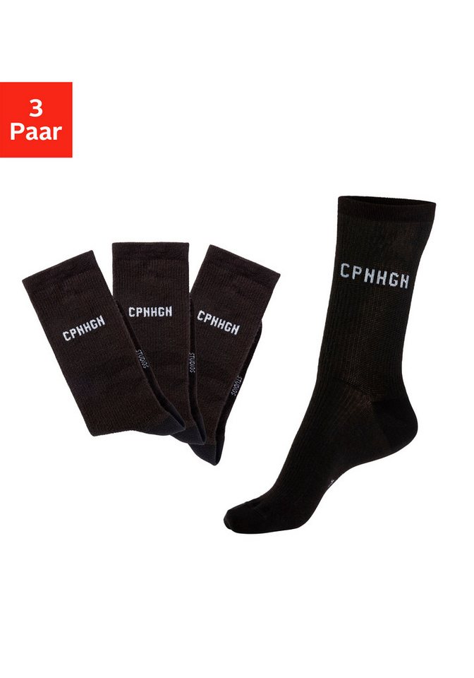 Copenhagen Studios Basicsocken (Packung, 3-Paar) mit Rippstruktur und Stickerei von Copenhagen Studios
