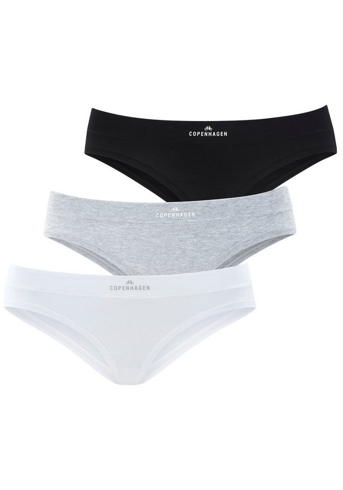 Copenhagen Studios Bikinislip mit Logodruck am Bund (3er-Pack) aus softer Bio-Baumwollqualität von Copenhagen Studios